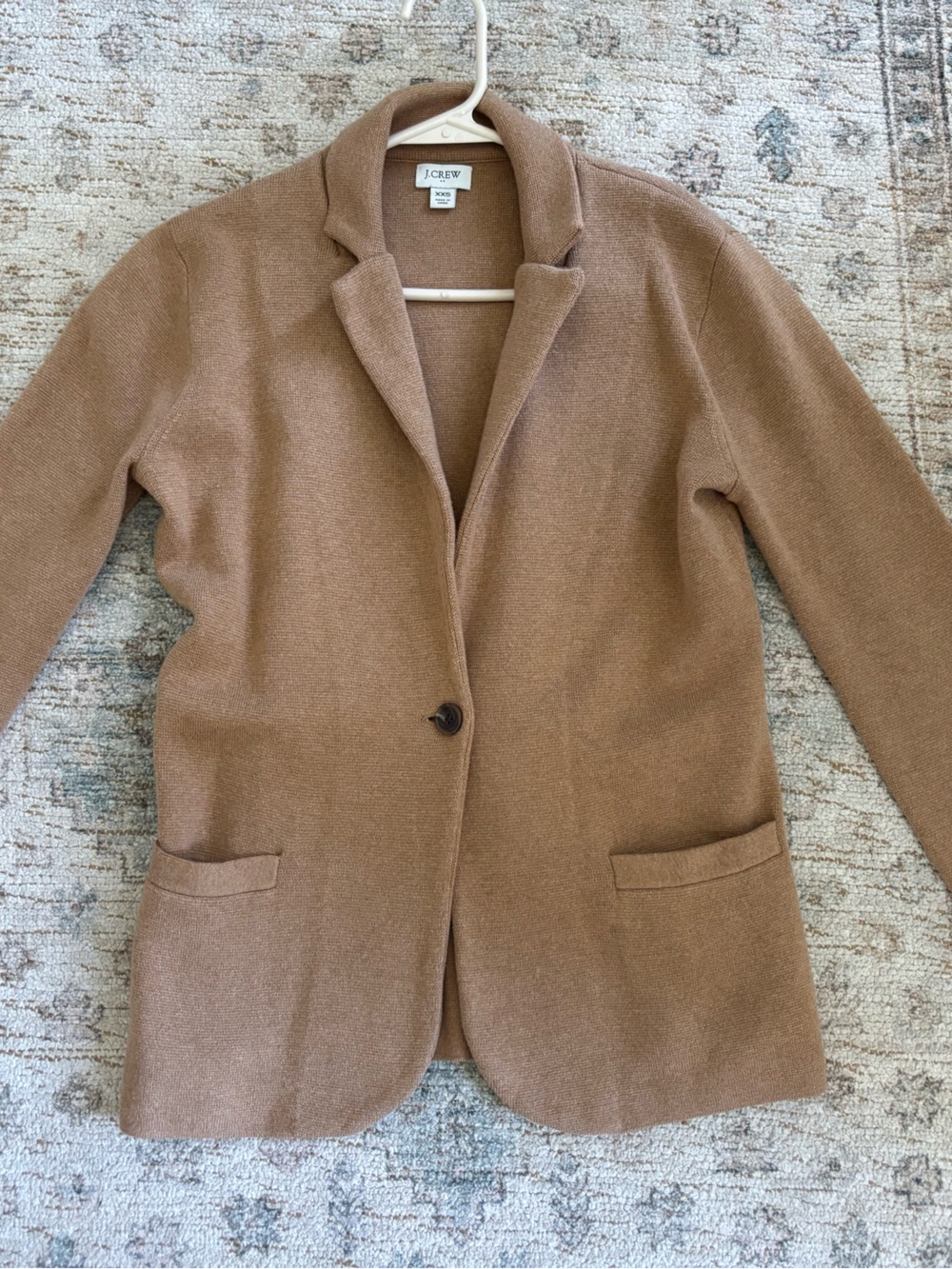 J. Crew Camel Brown Single-Button knit Blazer Jacket XXS